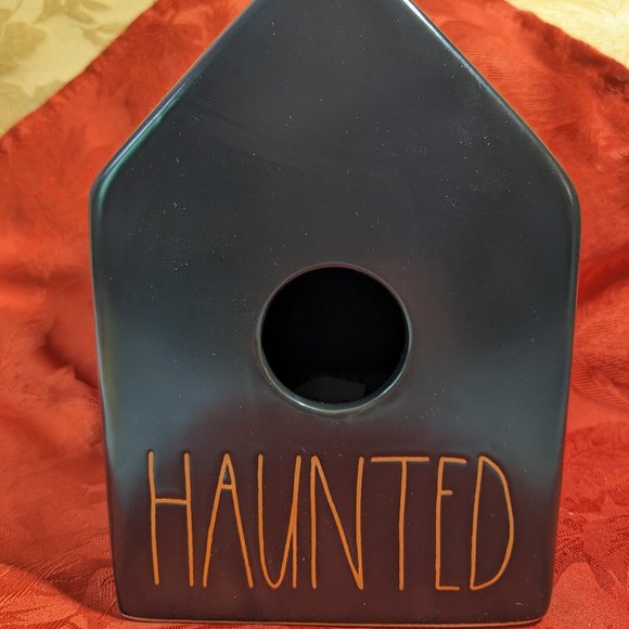 Great addition to your collection. Large black matte "Haunted" birdhouse. - Picture 2 of 6